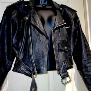 Ladies vintage black biker jacket